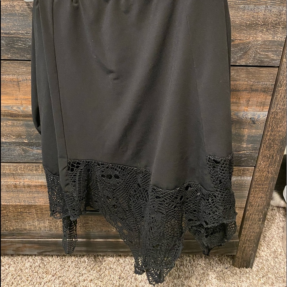 Black skirt, lace bottom trim